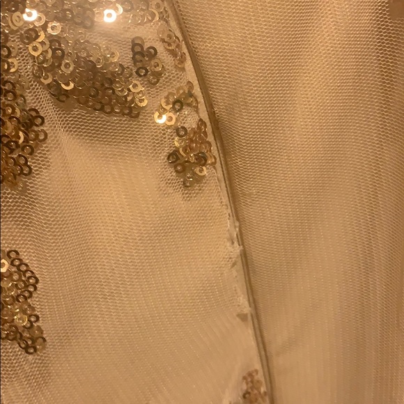 Hello Molly Rose Gold Sequin Sheer Gown With Slit - Picture 7 of 7